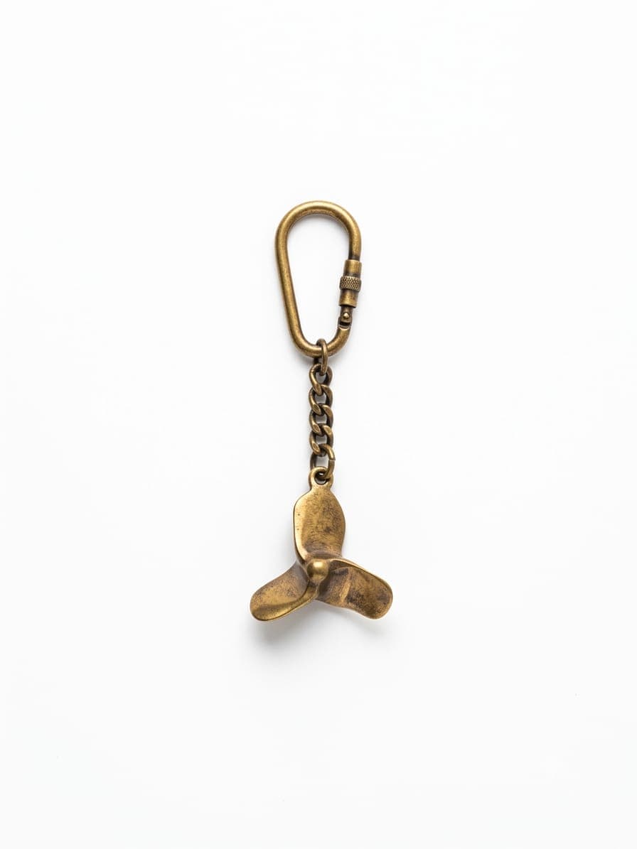 Vintage Brass Propeller Keychain